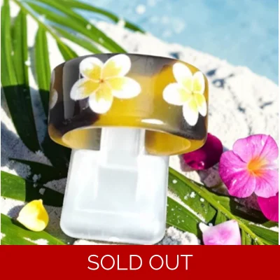 White Frangipani Flower Ring
